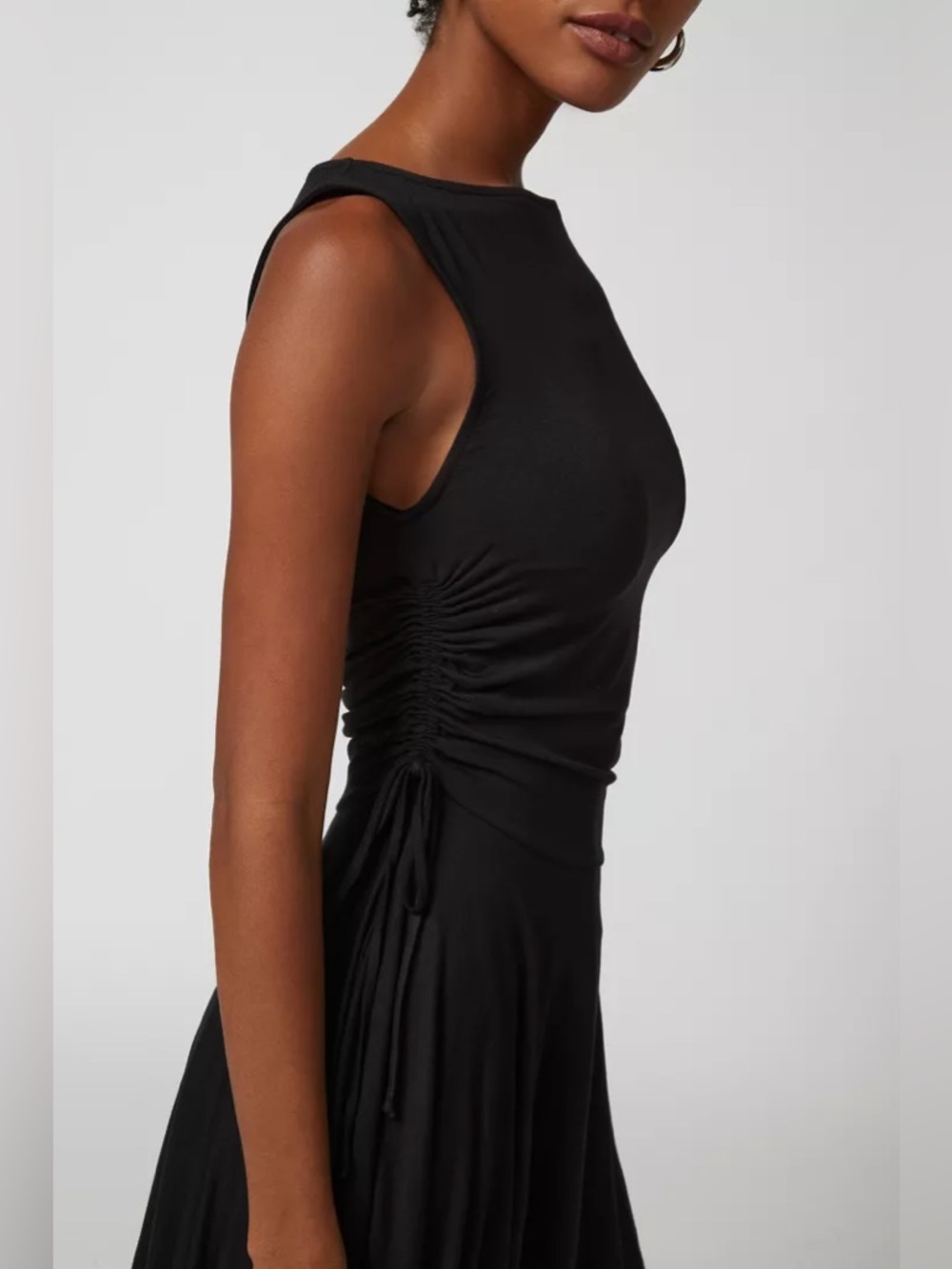 NWOT Urban Outfitters Bianca Boat Neck Mini Dress Black - Picture 5 of 10